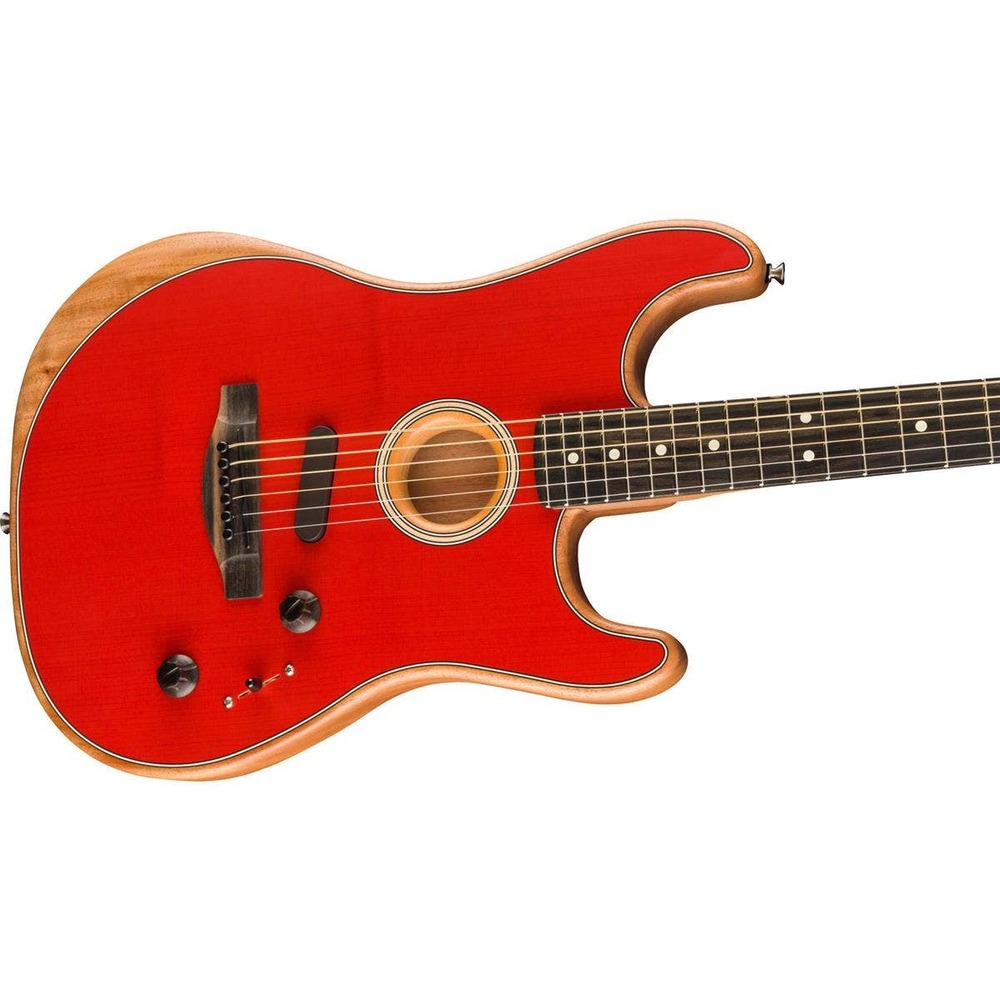 Fender American Acoustasonic Stratocaster Guitar dakota red **Made in USA** - Picture 5 of 15